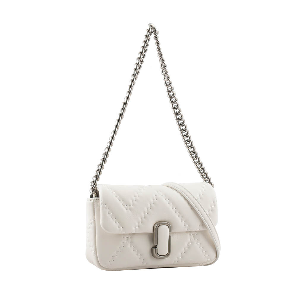 【MARC JACOBS】THE J MARC 縫線小羊皮翻蓋迷你二用包