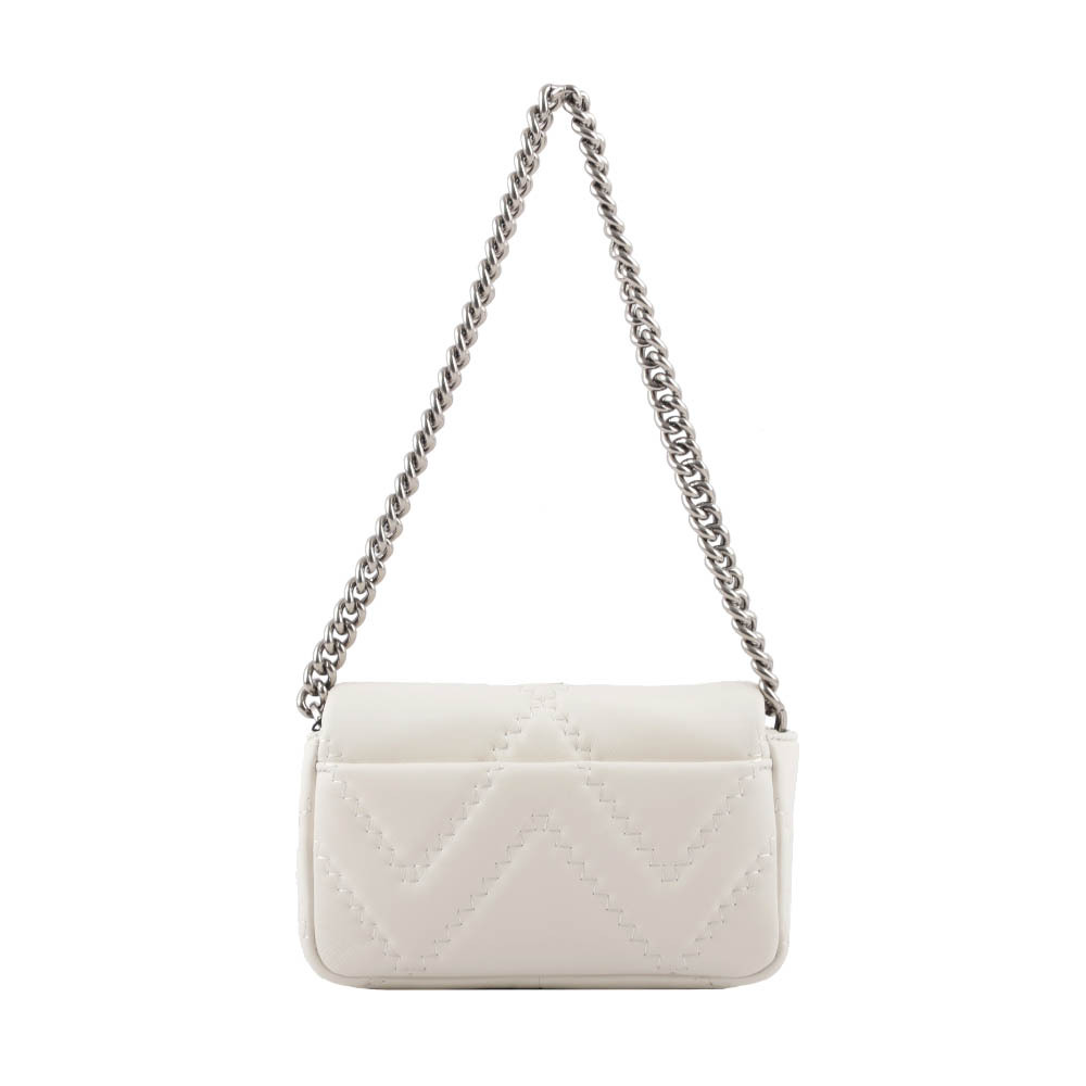 【MARC JACOBS】THE J MARC 縫線小羊皮翻蓋迷你二用包(棉花白) 2S3HSH016H03 137