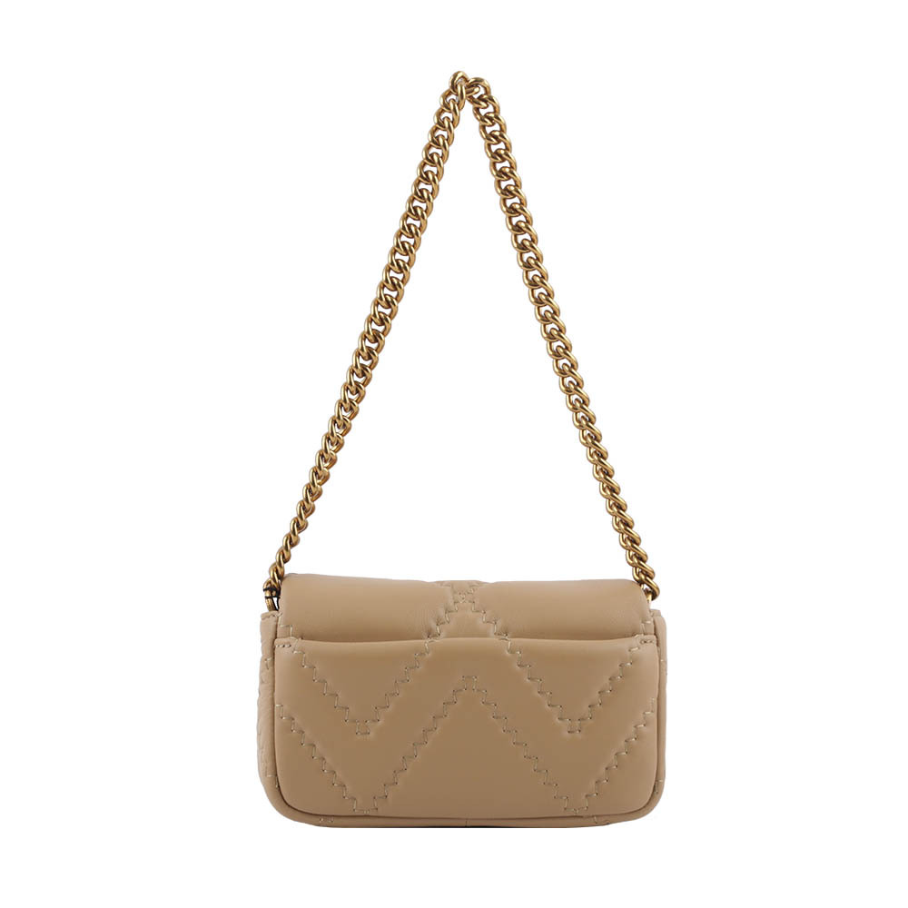 【MARC JACOBS】THE J MARC 縫線小羊皮翻蓋迷你二用包(駝色) 2S3HSH016H03 230