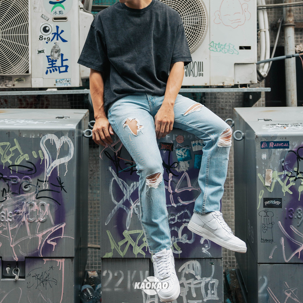 Levis 511/512「0283淺藍大破壞」錐形窄版 牛仔長褲