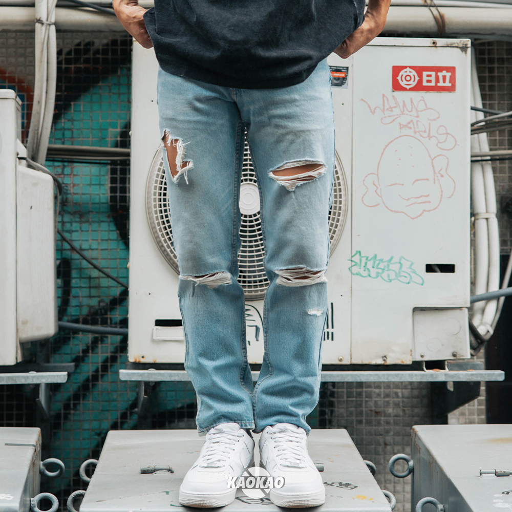 Levis 511/512「0283淺藍大破壞」錐形窄版 牛仔長褲