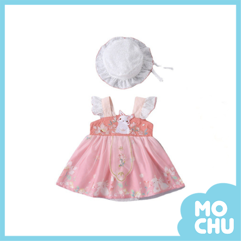 花瓣兔子好朋友包屁裙+帽子(兩色)