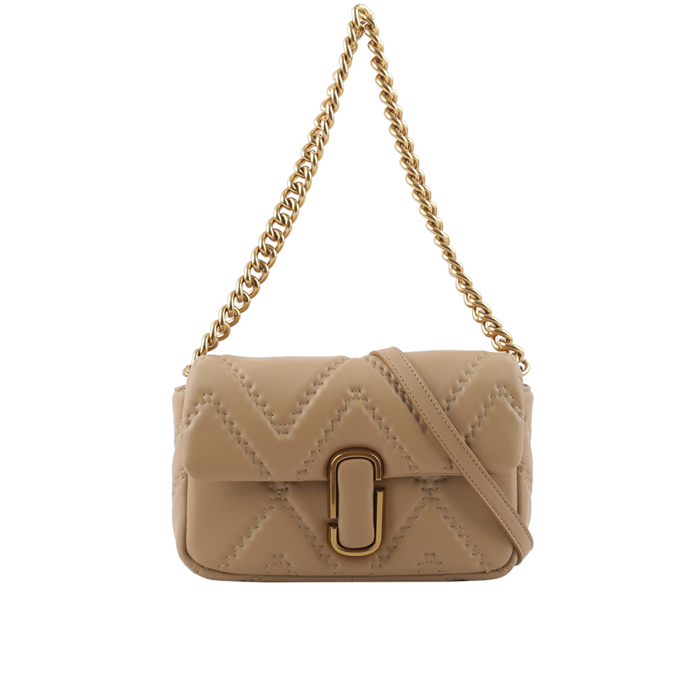 【MARC JACOBS】THE J MARC 縫線小羊皮翻蓋二用包