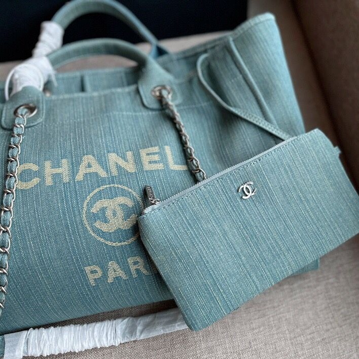 C h a n e l 秋冬Deauville tote 23S 牛仔沙灘包