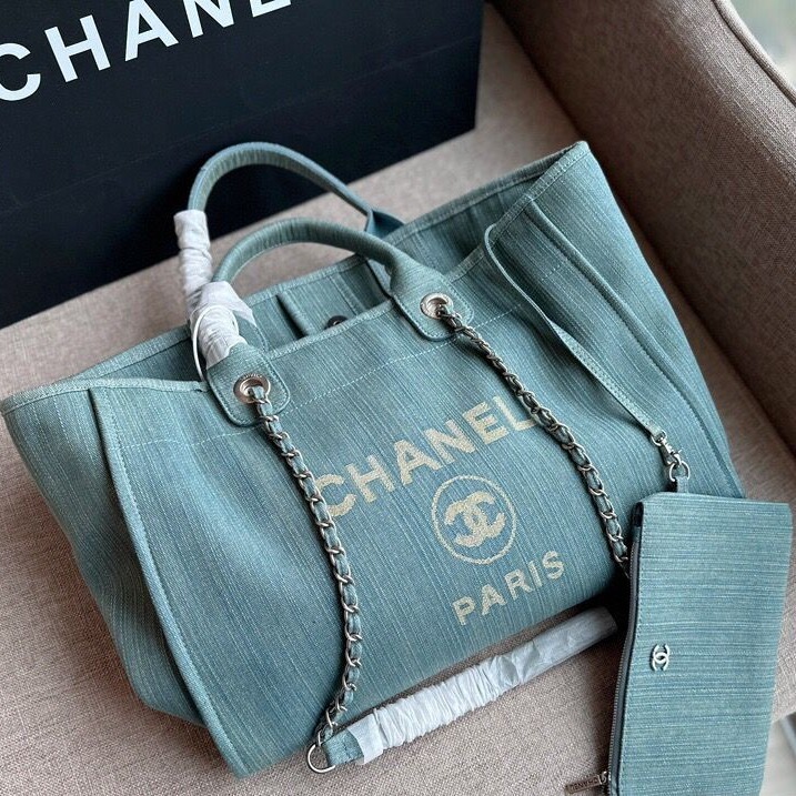 C h a n e l 秋冬Deauville tote 23S 牛仔沙灘包