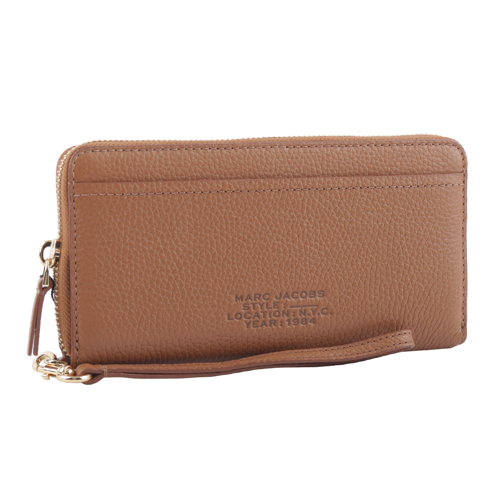 【MARC JACOBS】粒面皮革附提把長夾(堅果棕) S131L01RE22 212