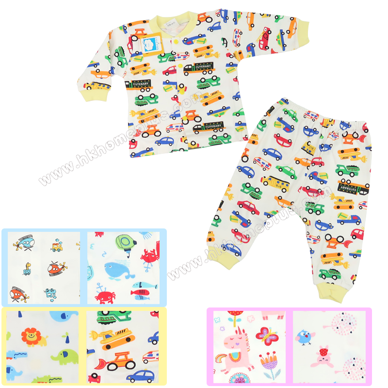 Koma Land: 嬰兒雙面開鈕長袖長褲套裝 BE4071 (3m-12m碼)