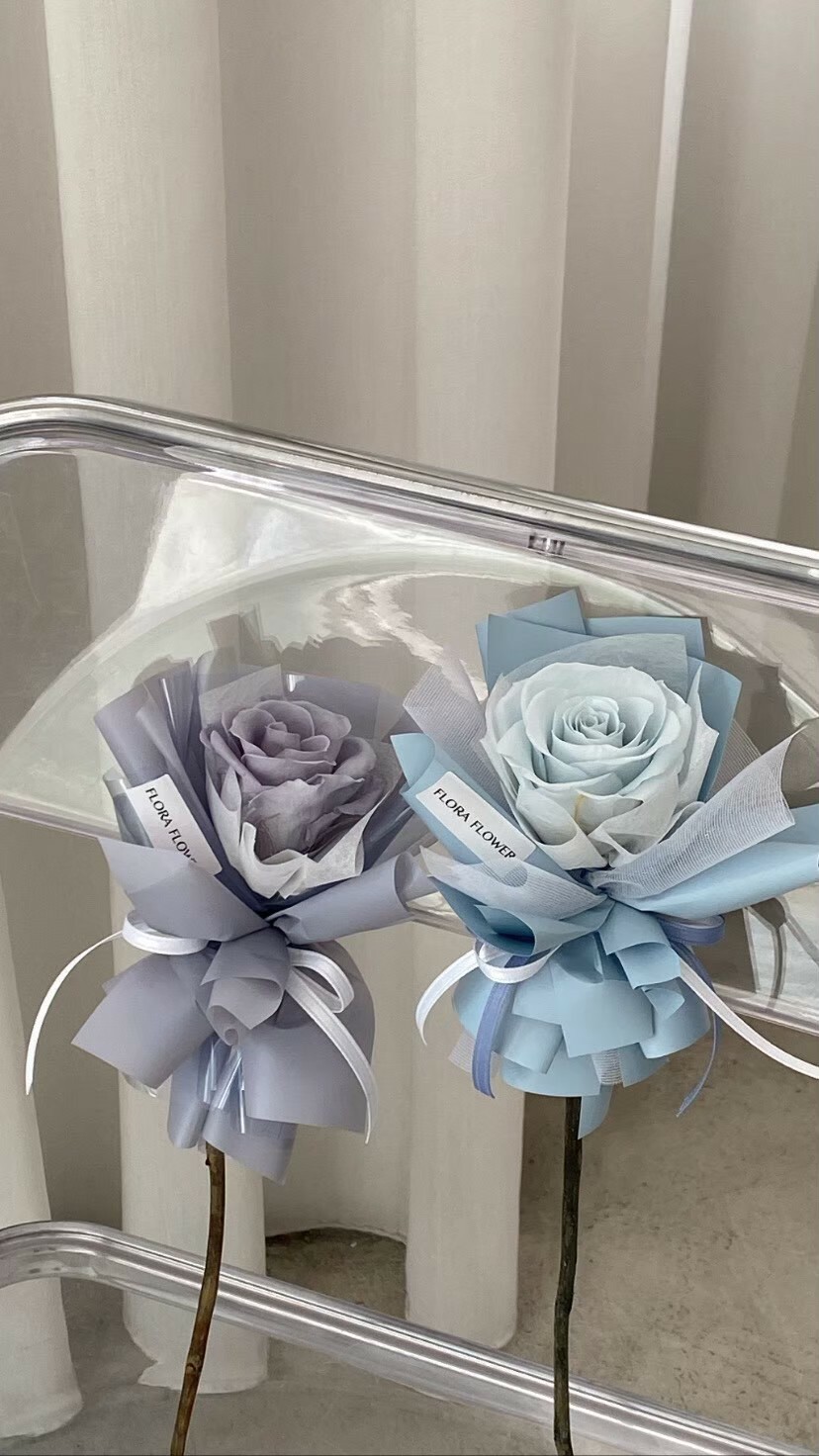 單支永生玫瑰-紫藍2色