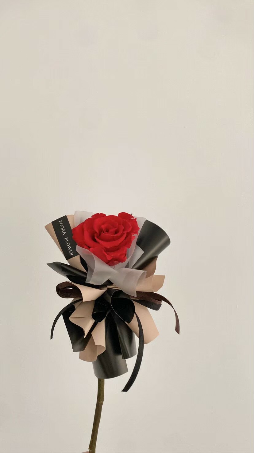 單支永生玫瑰 - 紅色系
