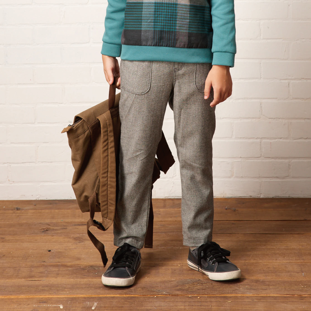 PIPPY 帥氣大口袋彈性棉長褲 灰