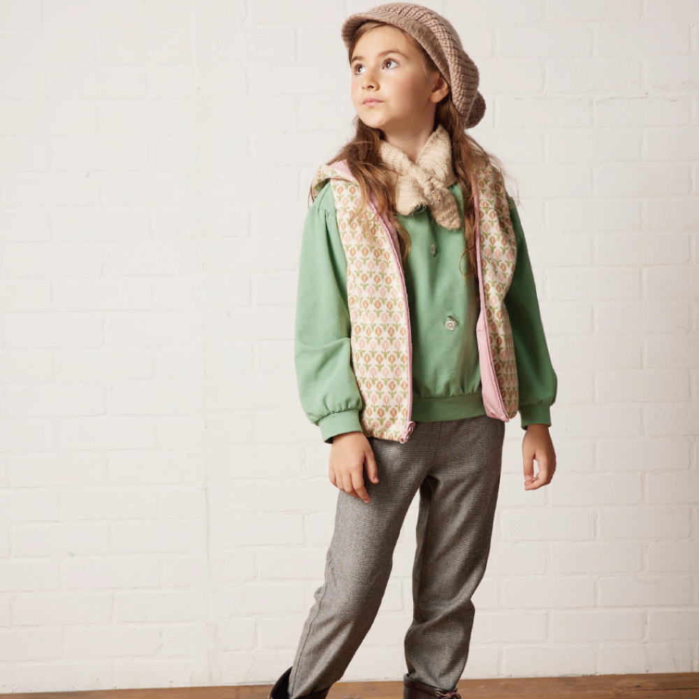 PIPPY花邊口袋彈性棉長褲 灰