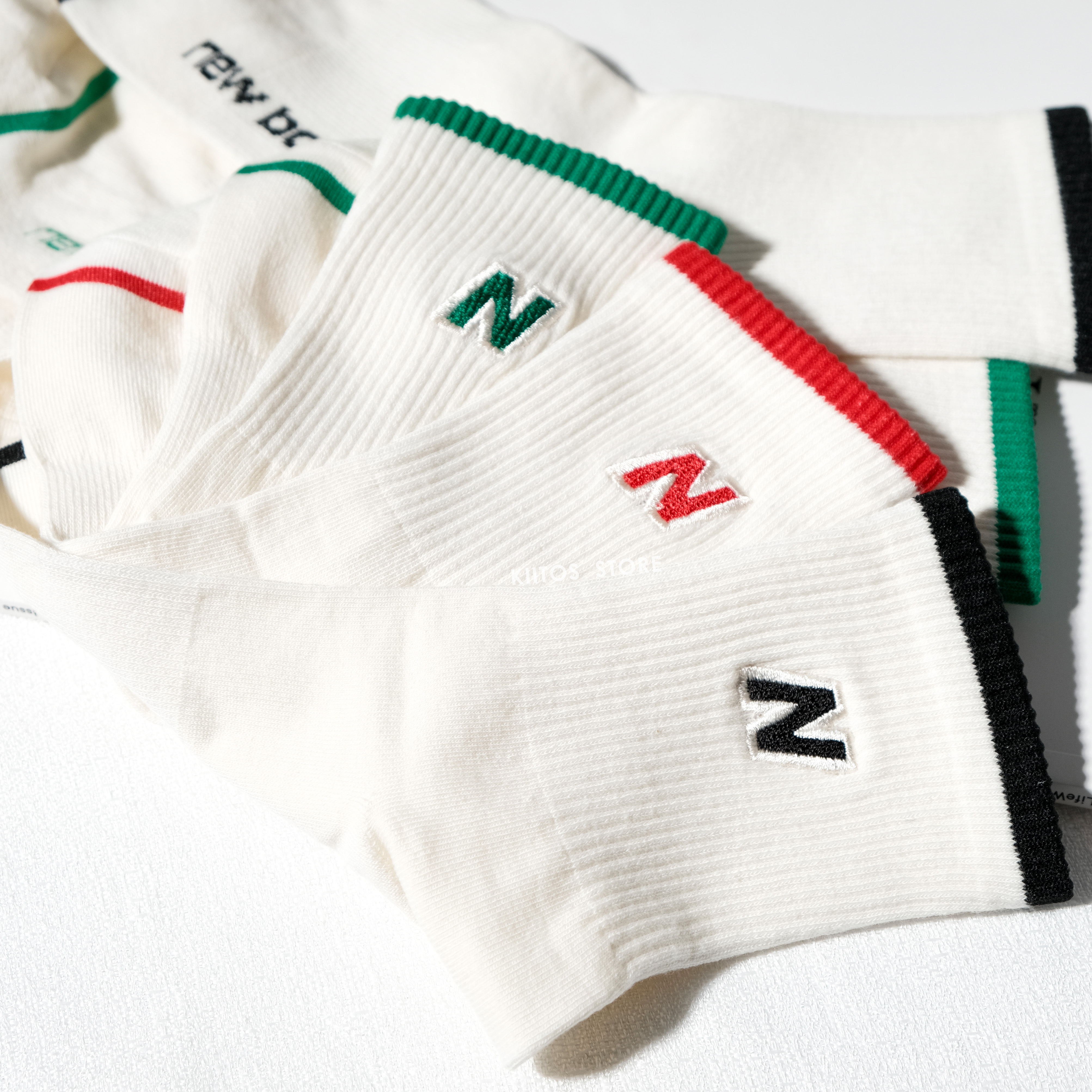 現貨 韓國代購 NEW BALANCE 長襪 刺繡N 滾邊 一雙 女生尺寸