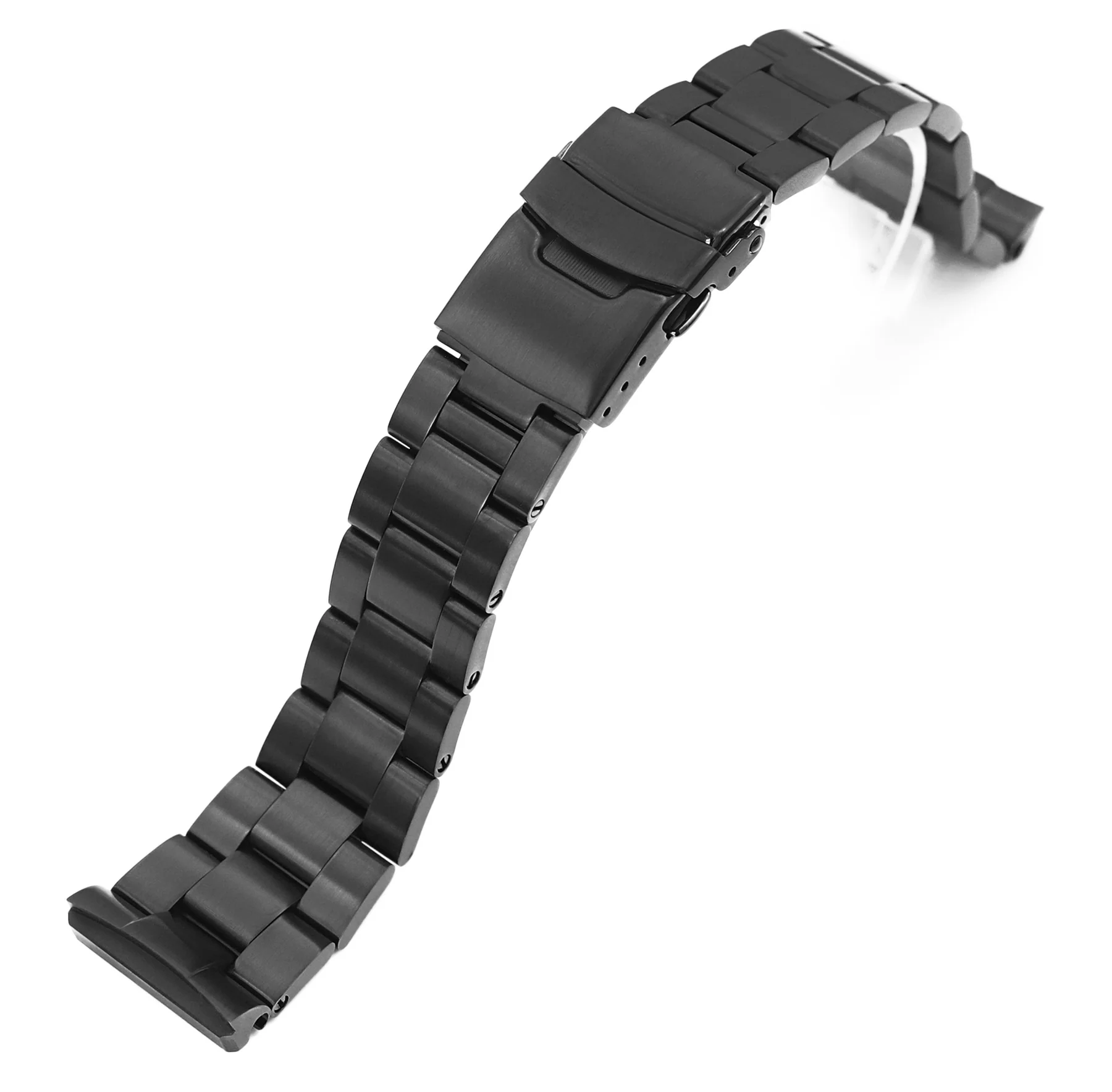 萬年鐘錶 - 太空人錶帶 SEIKO精工限量版黑鮑魚SRPC49代用錶帶3D三板式雙鎖潛水扣不鏽鋼DLC碳黑鋼錶帶 SS221803BLC047