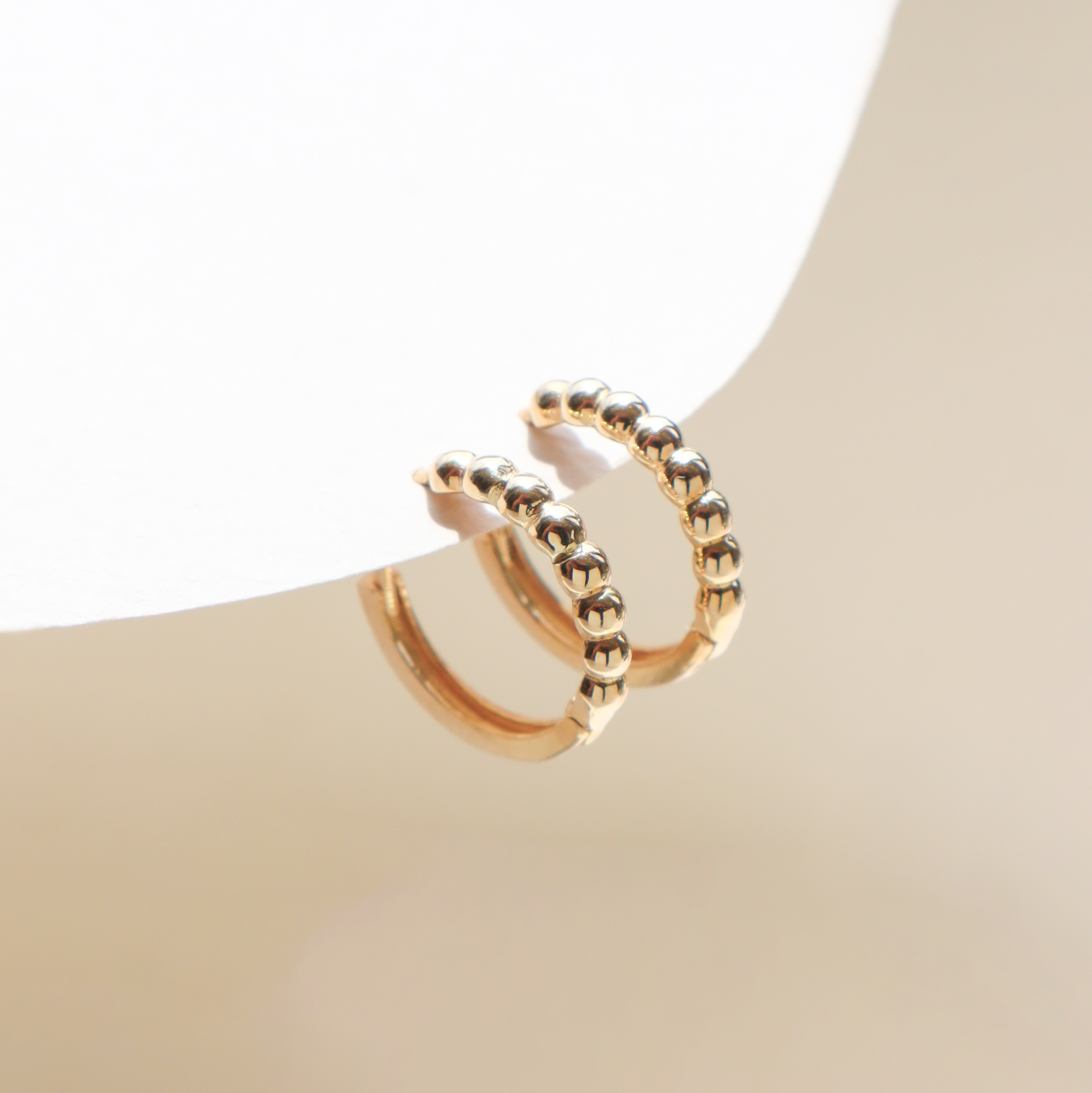 10K/半圓珠圈式耳環