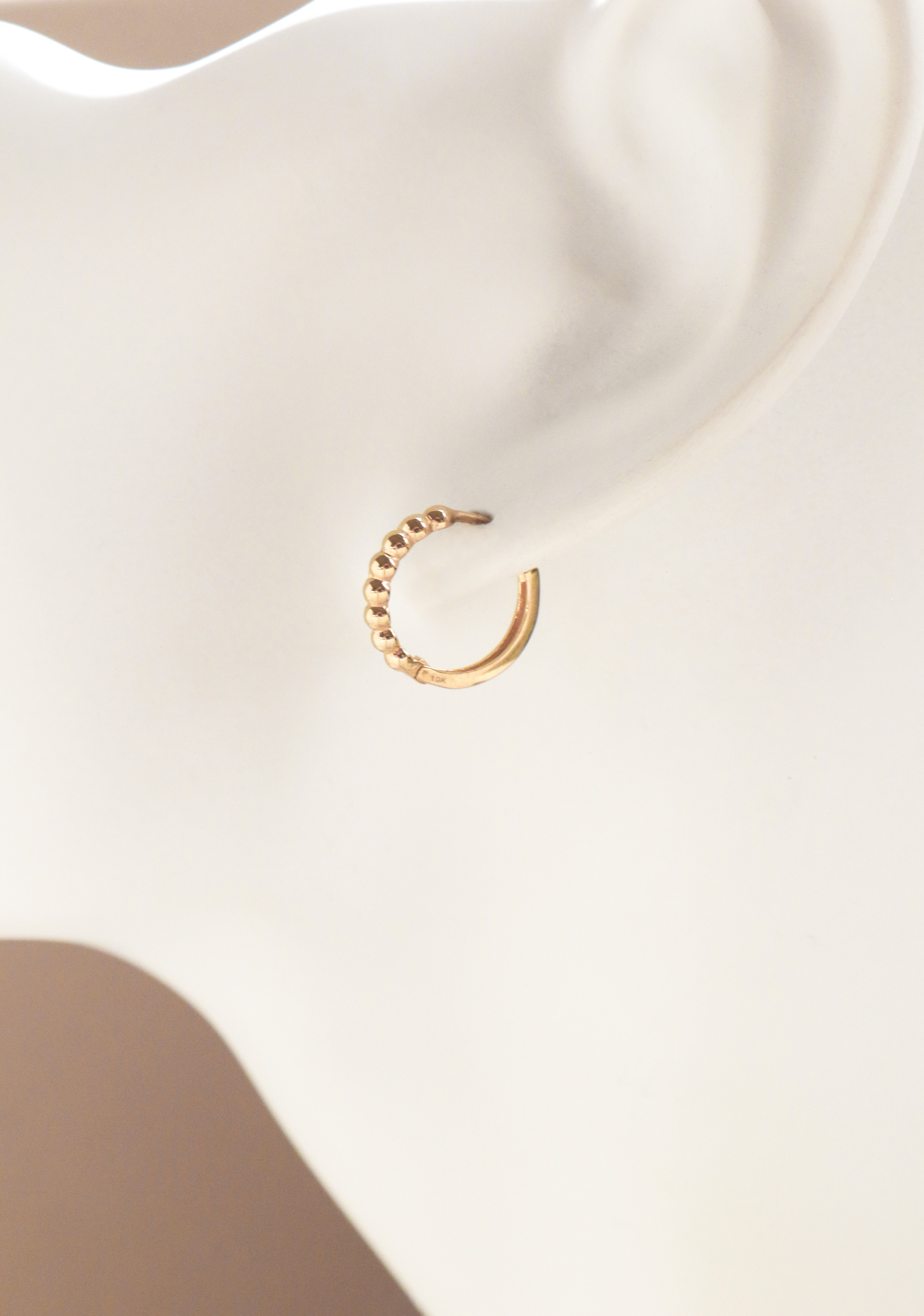 10K/半圓珠圈式耳環