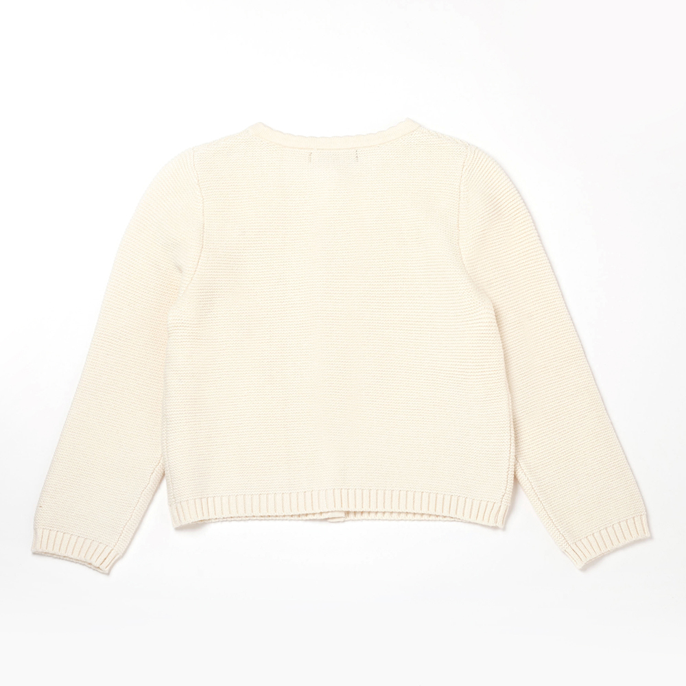 PIPPY 百搭優雅圓領線衫外套 米