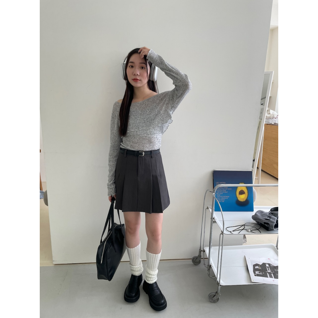 【imfine】早秋回歸款 附皮帶挺版百折短裙 #4310