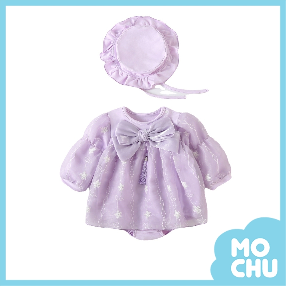 紫羅蘭蝴蝶結包屁裙+帽子