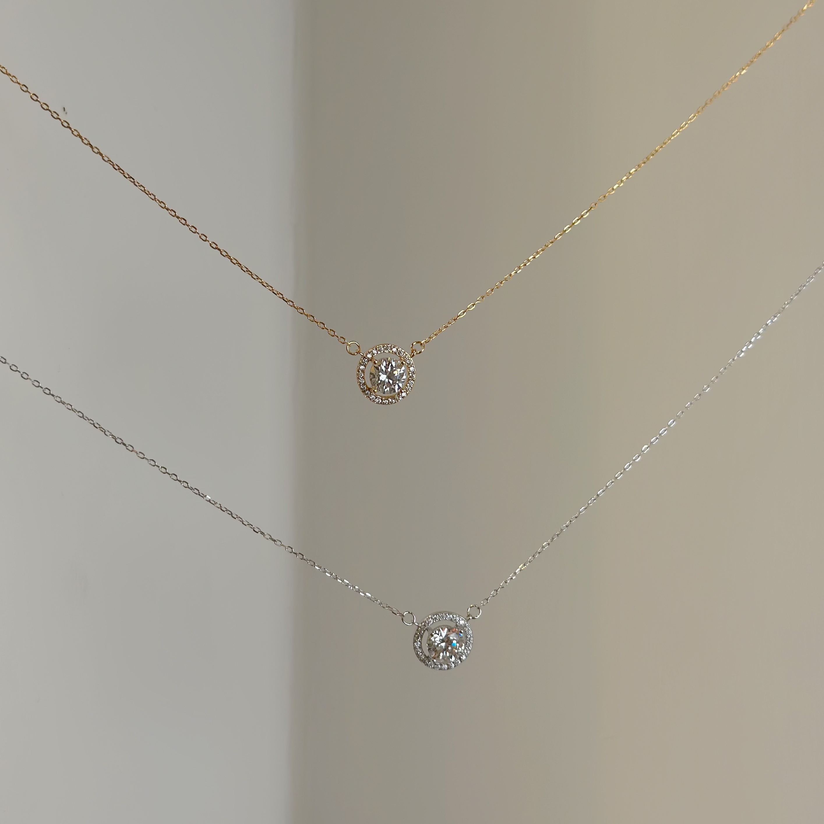 美豔．單鑽純銀鎖骨鏈