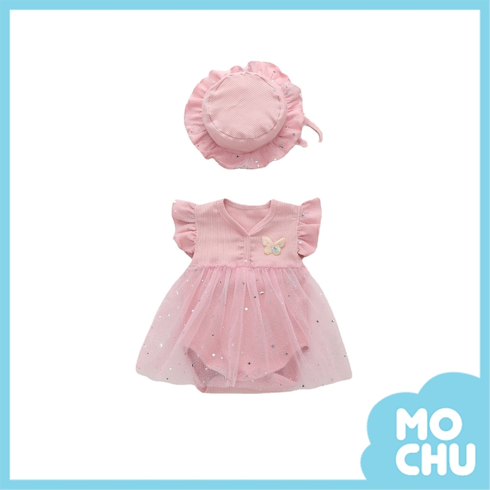 閃亮亮蝴蝶包屁衣+帽子(四色)