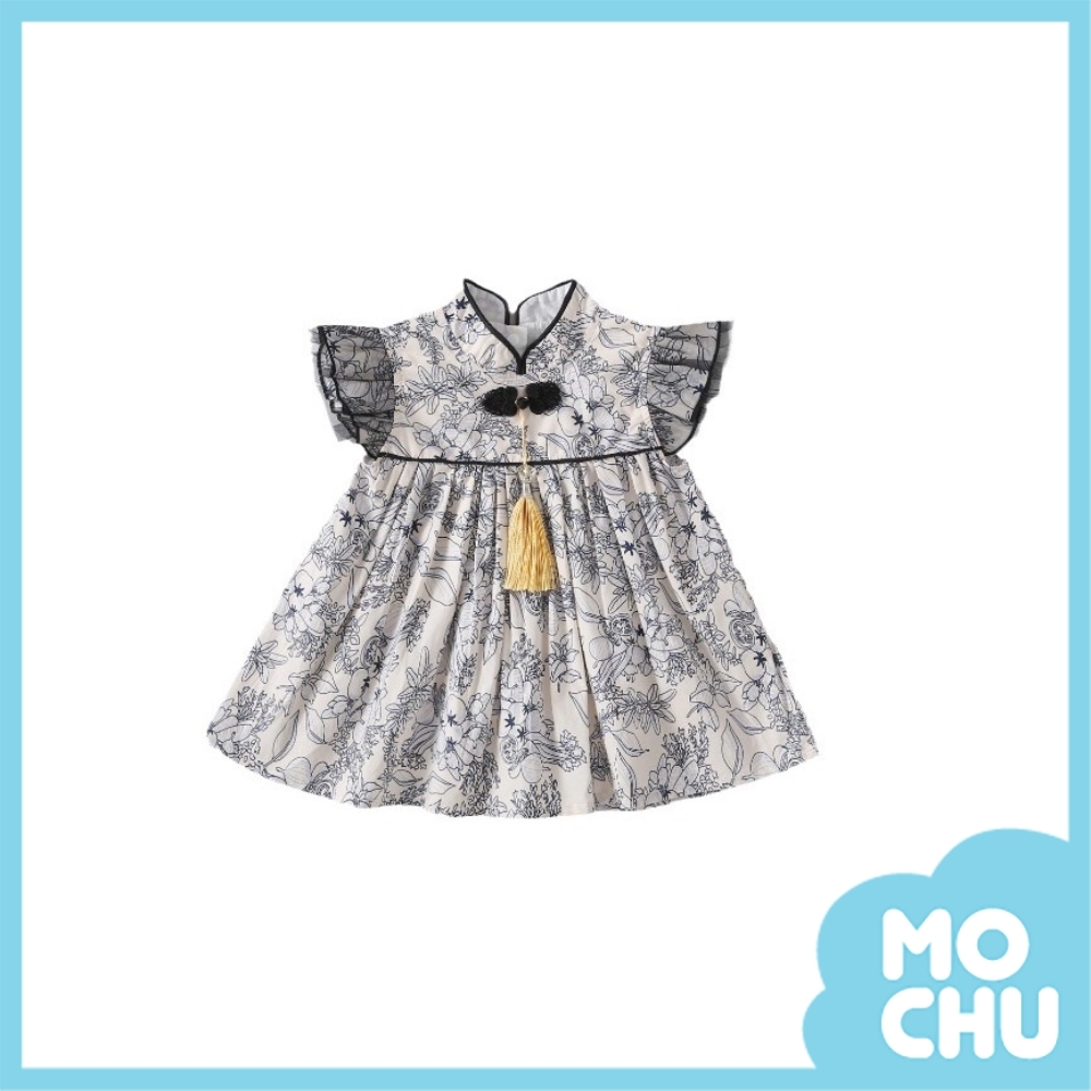 水墨花小洋裝