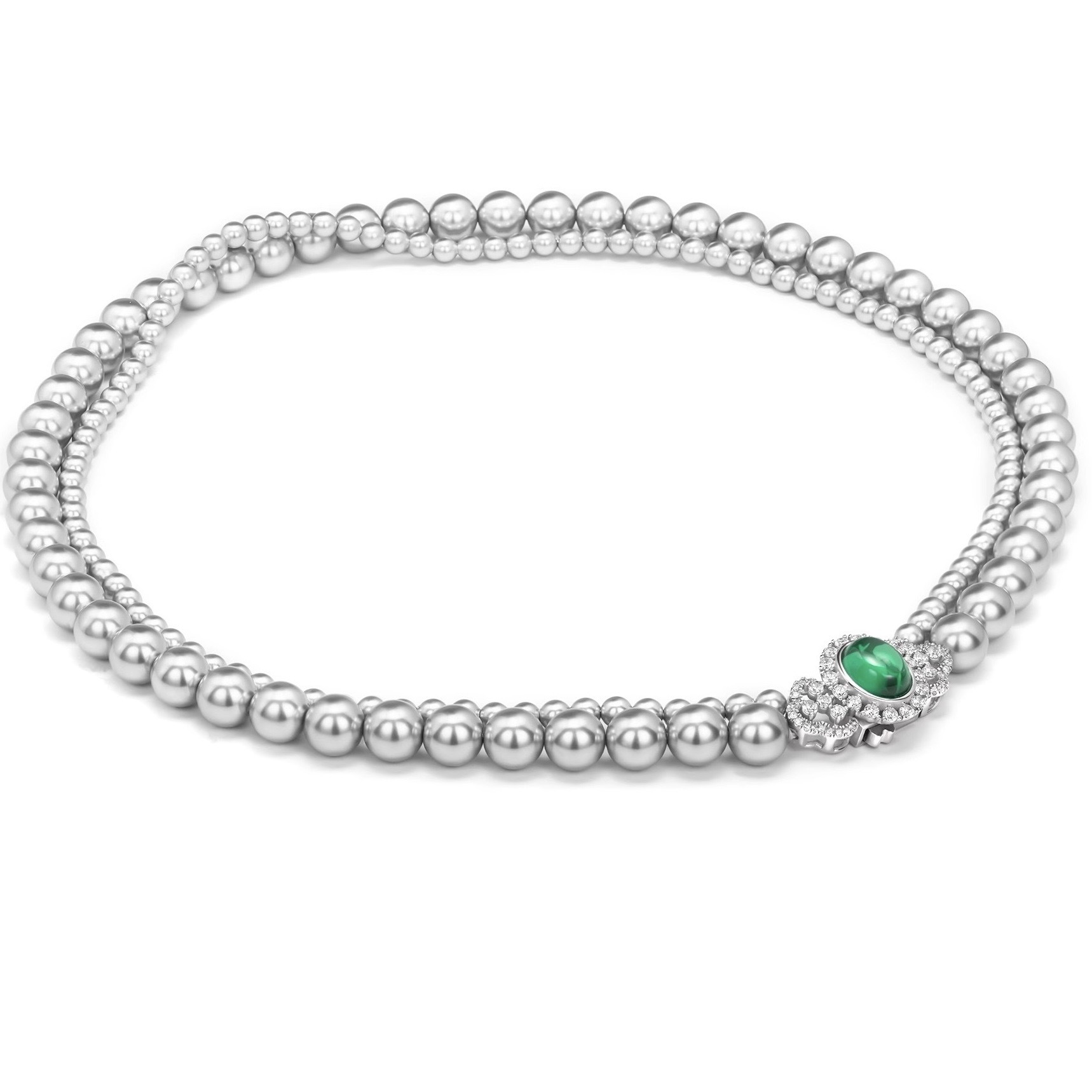 雙層珍珠頸鏈 925銀項鍊