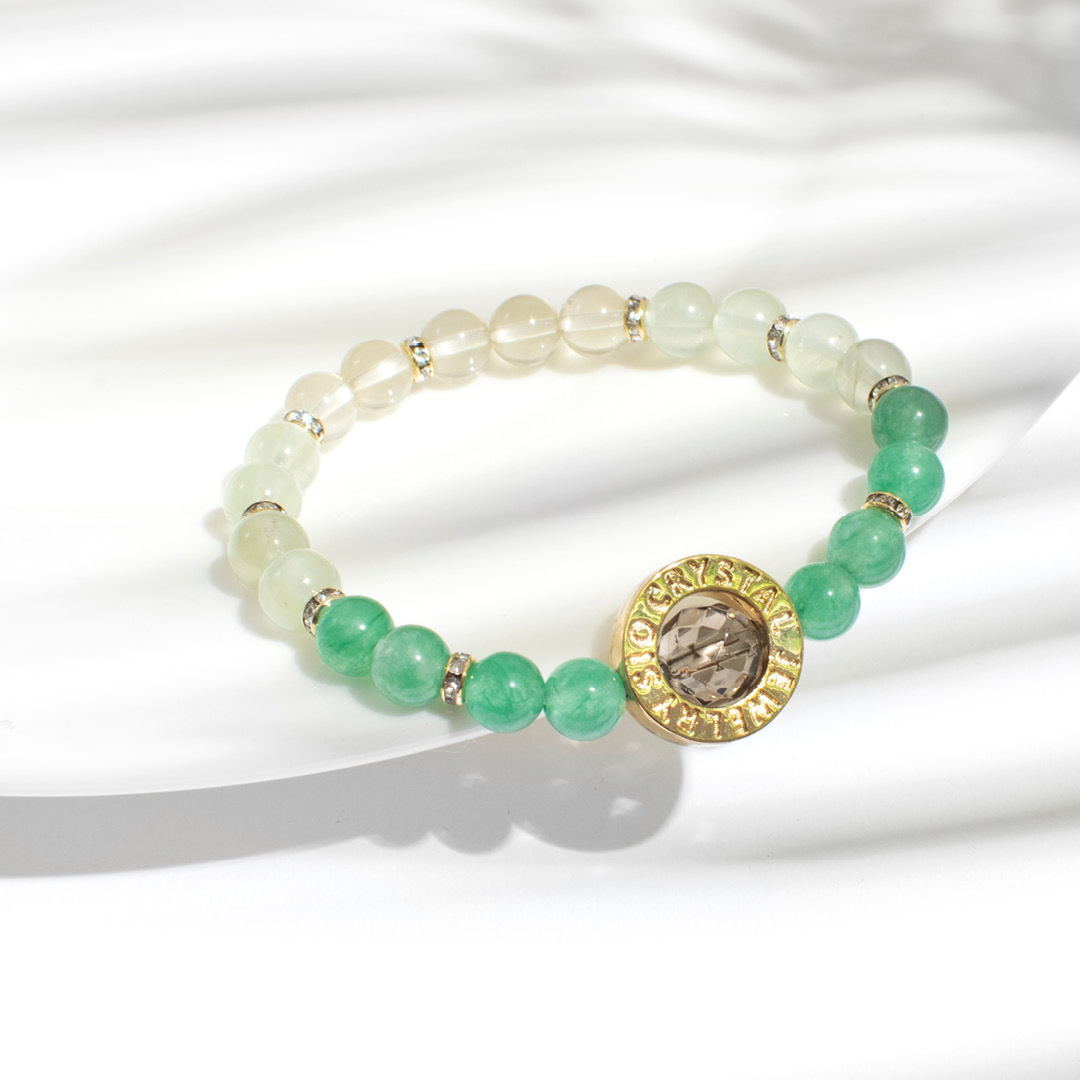 能量手鍊【森林精靈】綠東陵葡萄石黃水晶茶晶手鍊