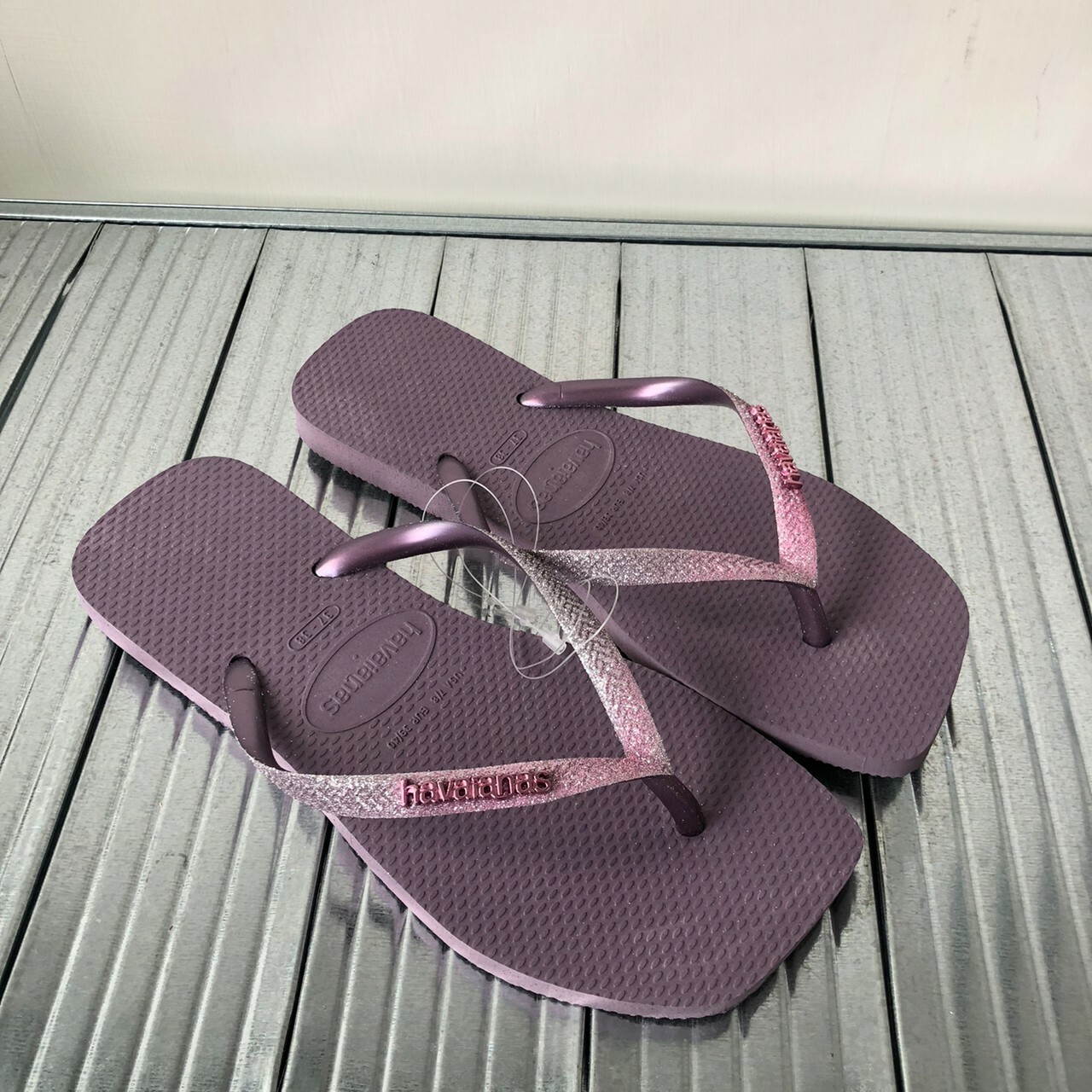 Havaianas 哈瓦仕SLIM SQUARE GLITTER 拖鞋 女鞋 方形 4148102-1780