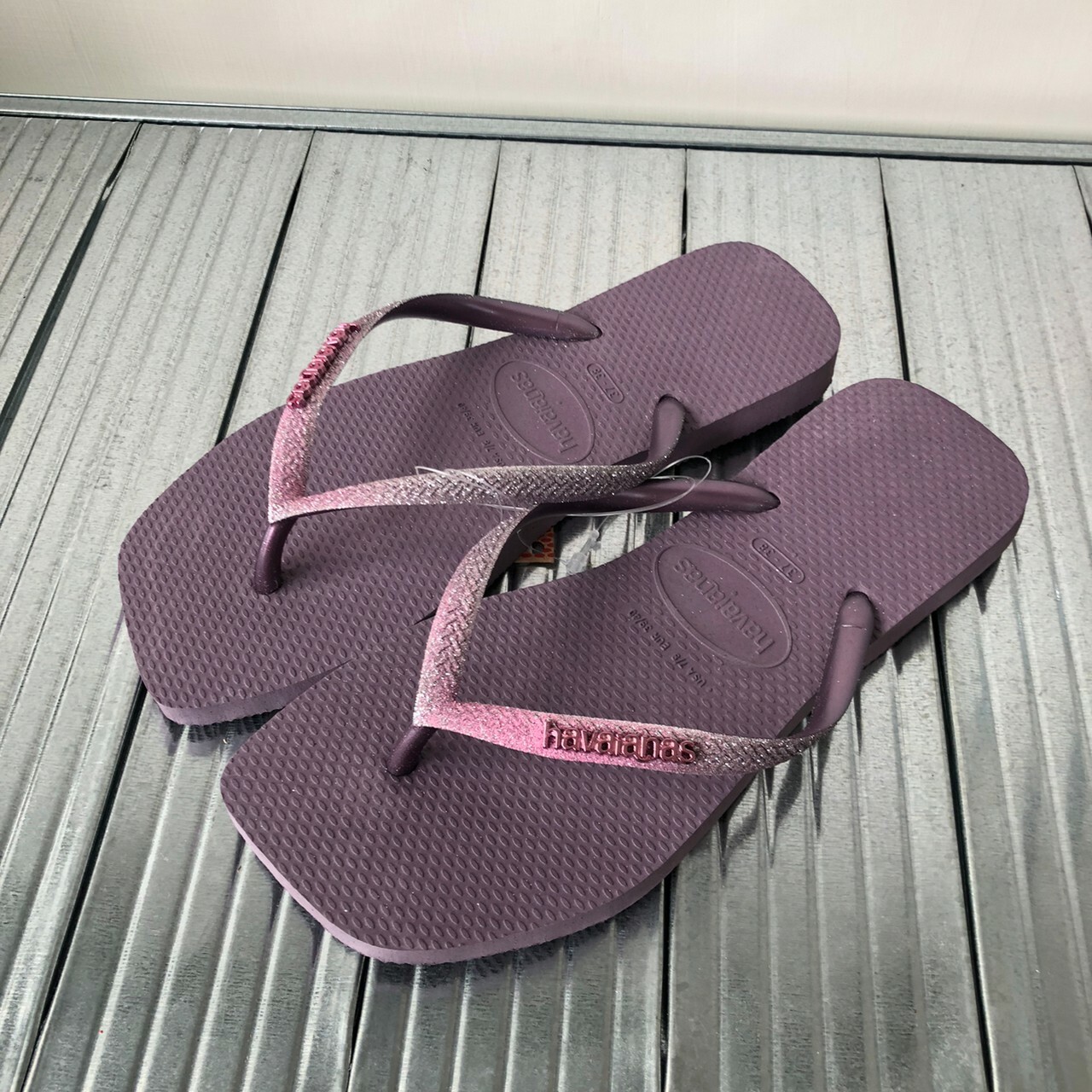Havaianas 哈瓦仕SLIM SQUARE GLITTER 拖鞋 女鞋 方形 4148102-1780
