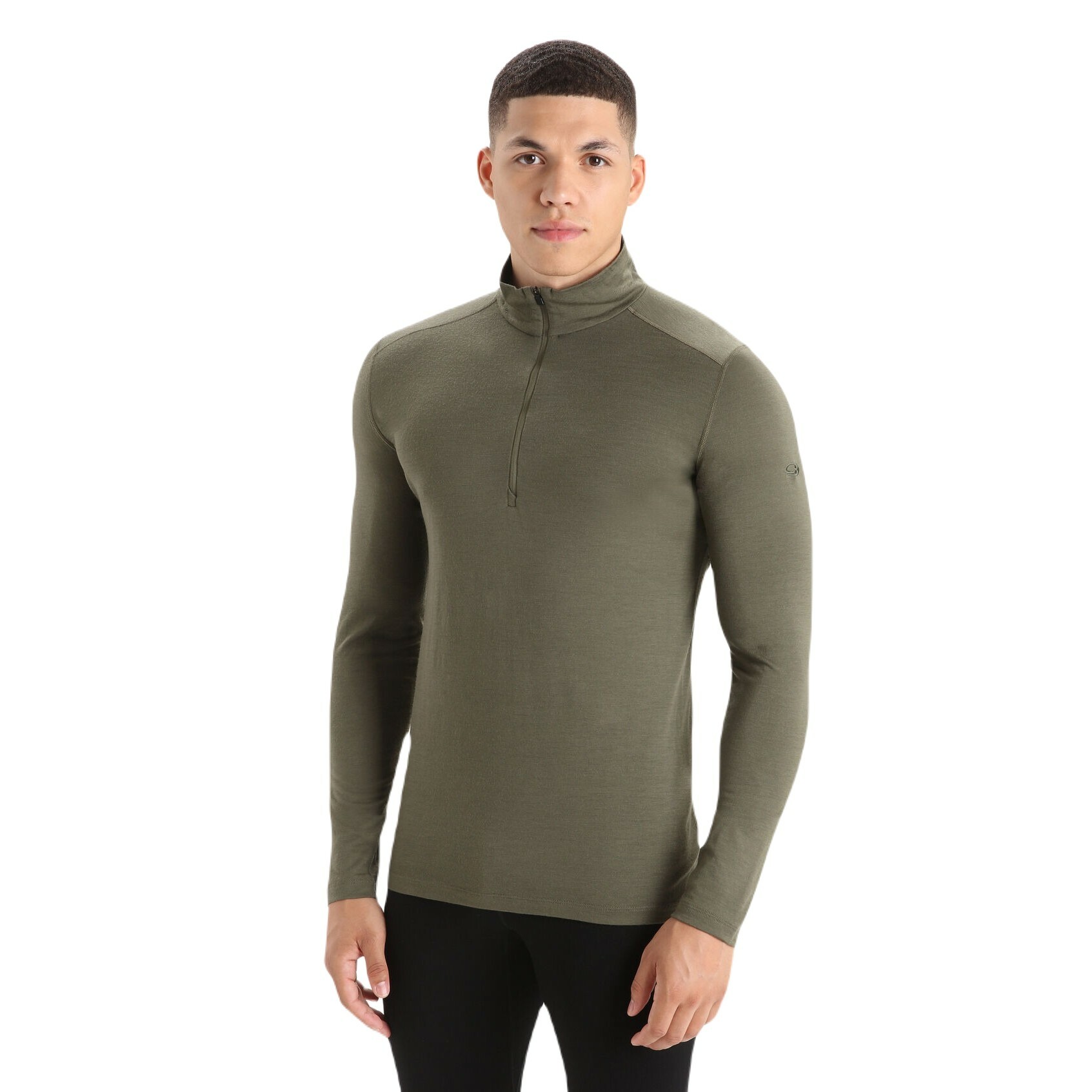 icebreaker Oasis 羊毛素色半開襟長袖上衣 - BF200 - 男款