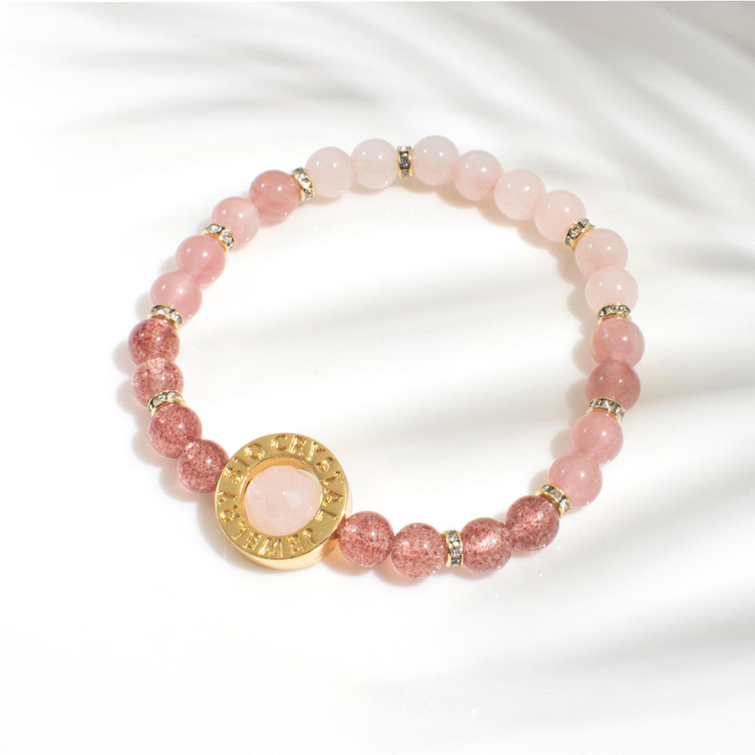 能量手鍊【邱比特】粉晶草莓晶手鍊