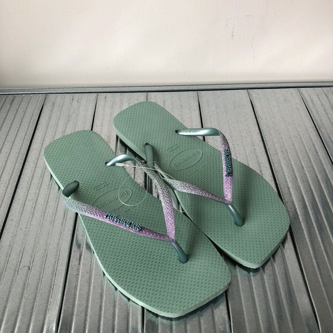 Havaianas 哈瓦仕SLIM SQUARE GLITTER 拖鞋 女鞋 方形 4148102-1809