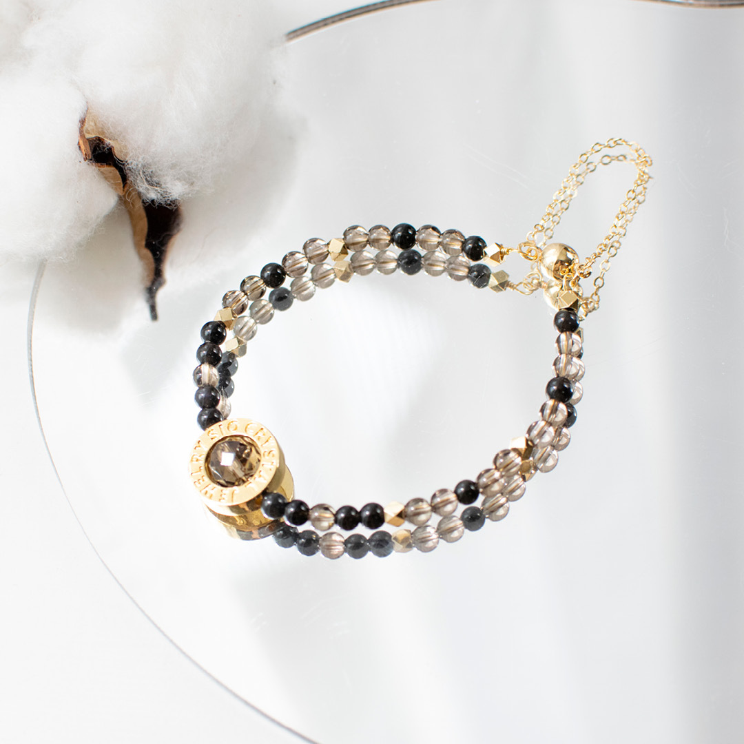 磁吸手鍊【芭絲特】黑曜石茶晶手鍊