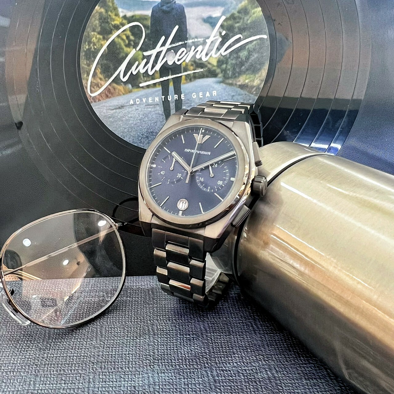 【EMPORIO ARMANI】Federico 繁夜深藍紳士腕錶 AR11561 43mm 現代鐘錶