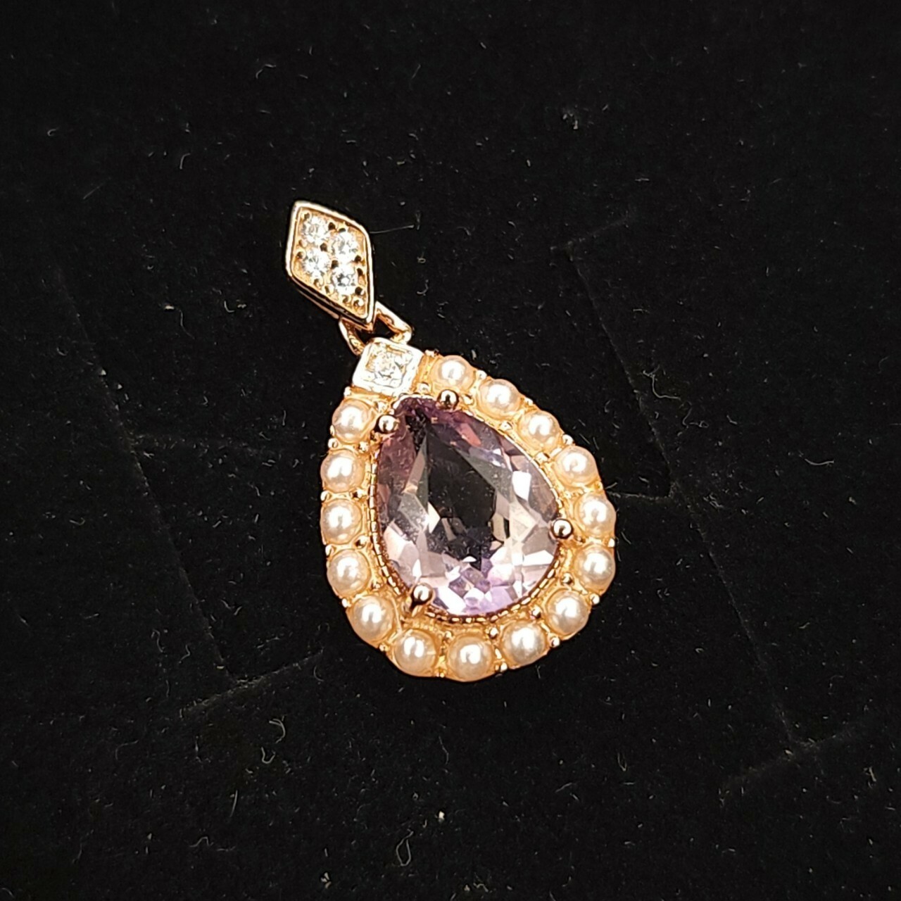 925銀吊墜 小公主薰衣草紫晶珍珠