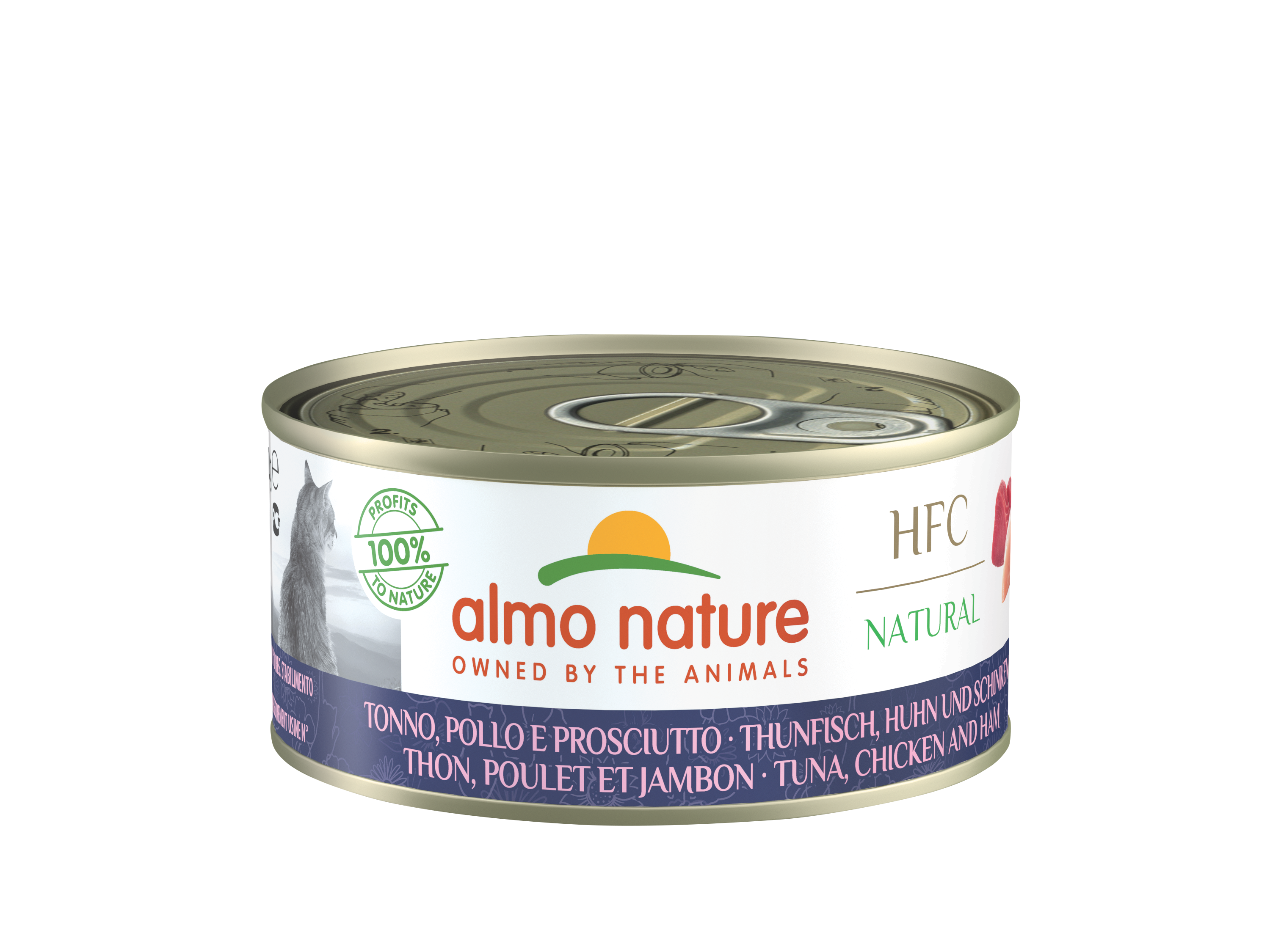Almo Nature - HFC Natural 吞拿魚+雞肉+火腿 Tuna, Chicken and Ham 150g