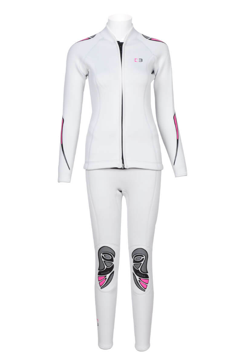 ▲預購 Bestdive 女款 聖托里尼系列 超彈布面水肺兩件式防寒衣 全白 2026