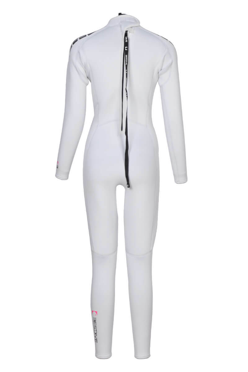 ▲預購 Bestdive 女款 聖托里尼系列 超彈布面水肺連身防寒衣 全白 2026