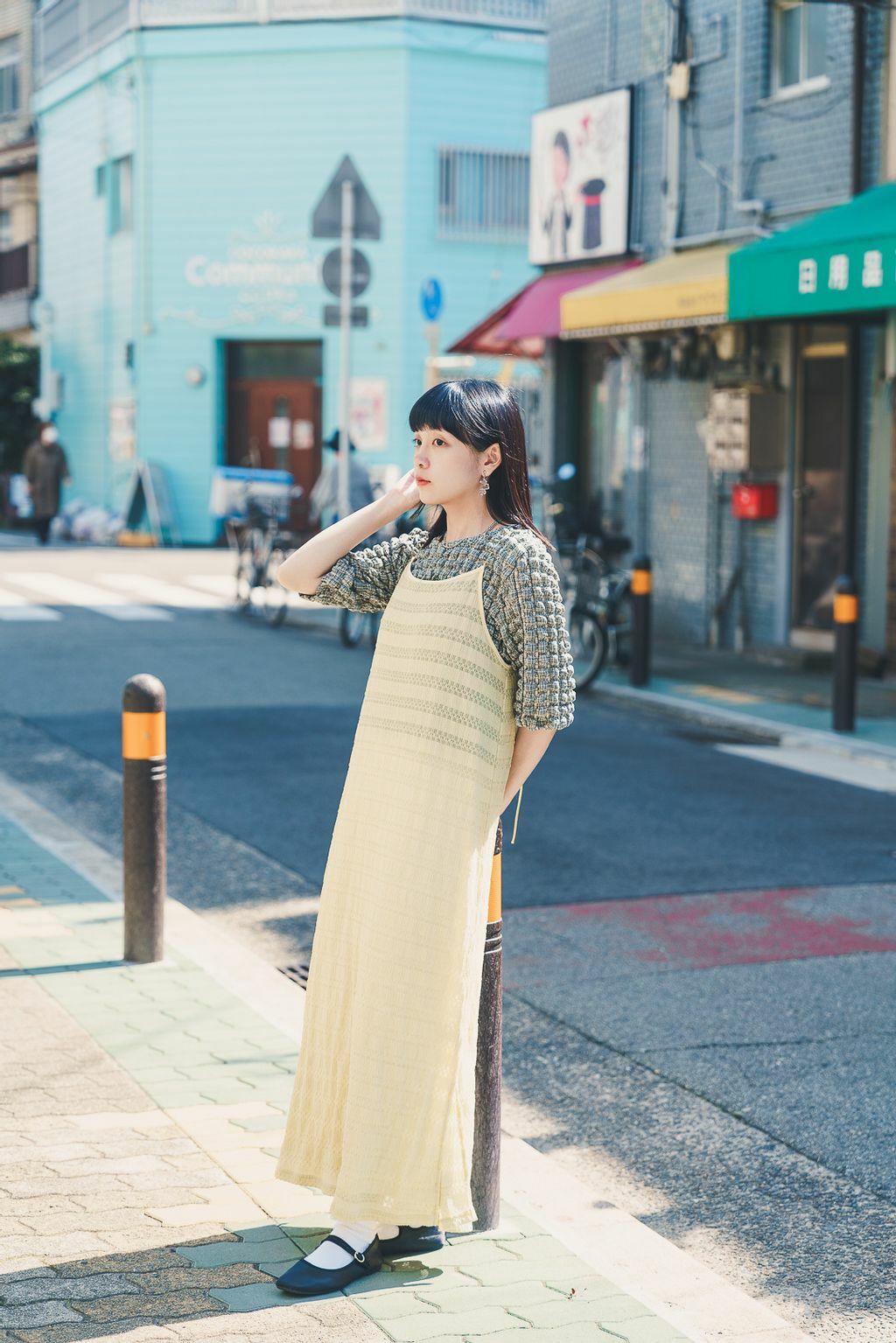 透明感層次吊帶裙(兩色-淺麥穗)