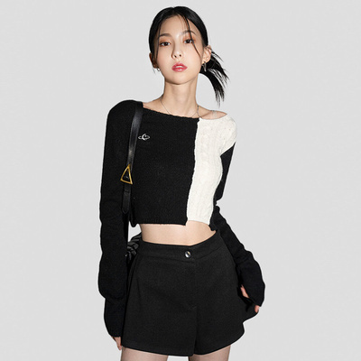 AVANDRESS Half Patchwork Knitwear