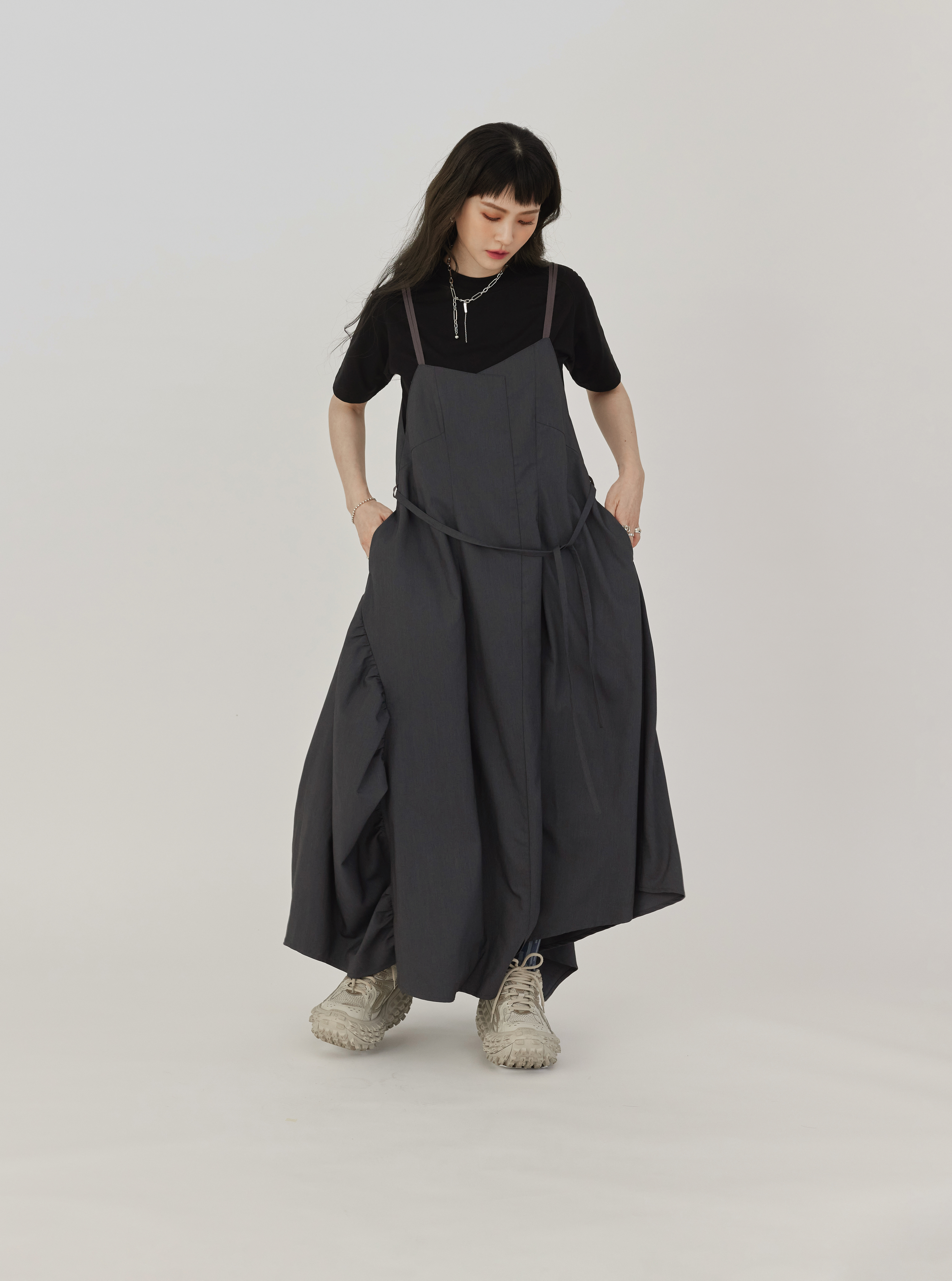 Spaghetti Strap Dress | Gray