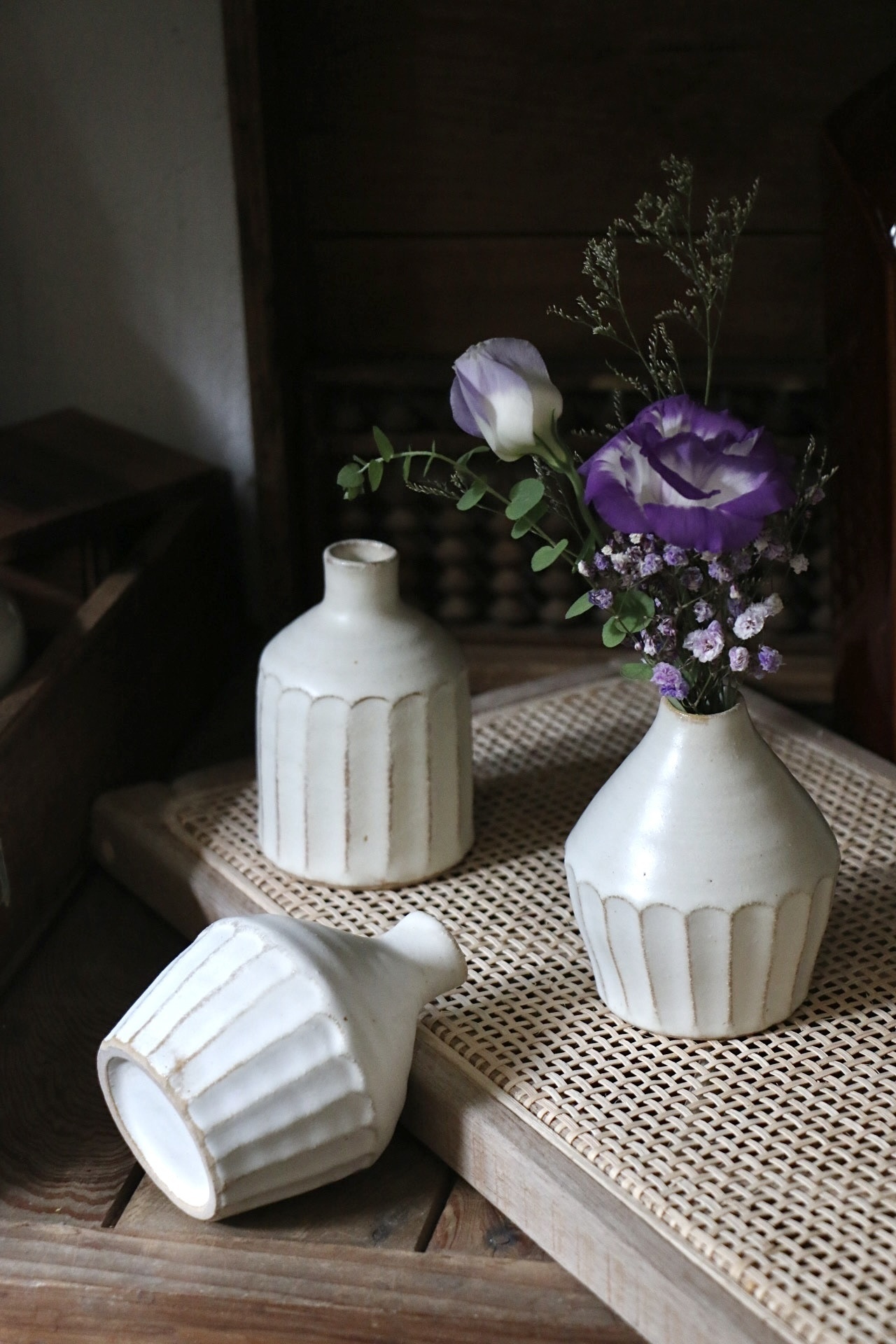 益子燒 錐形口花器