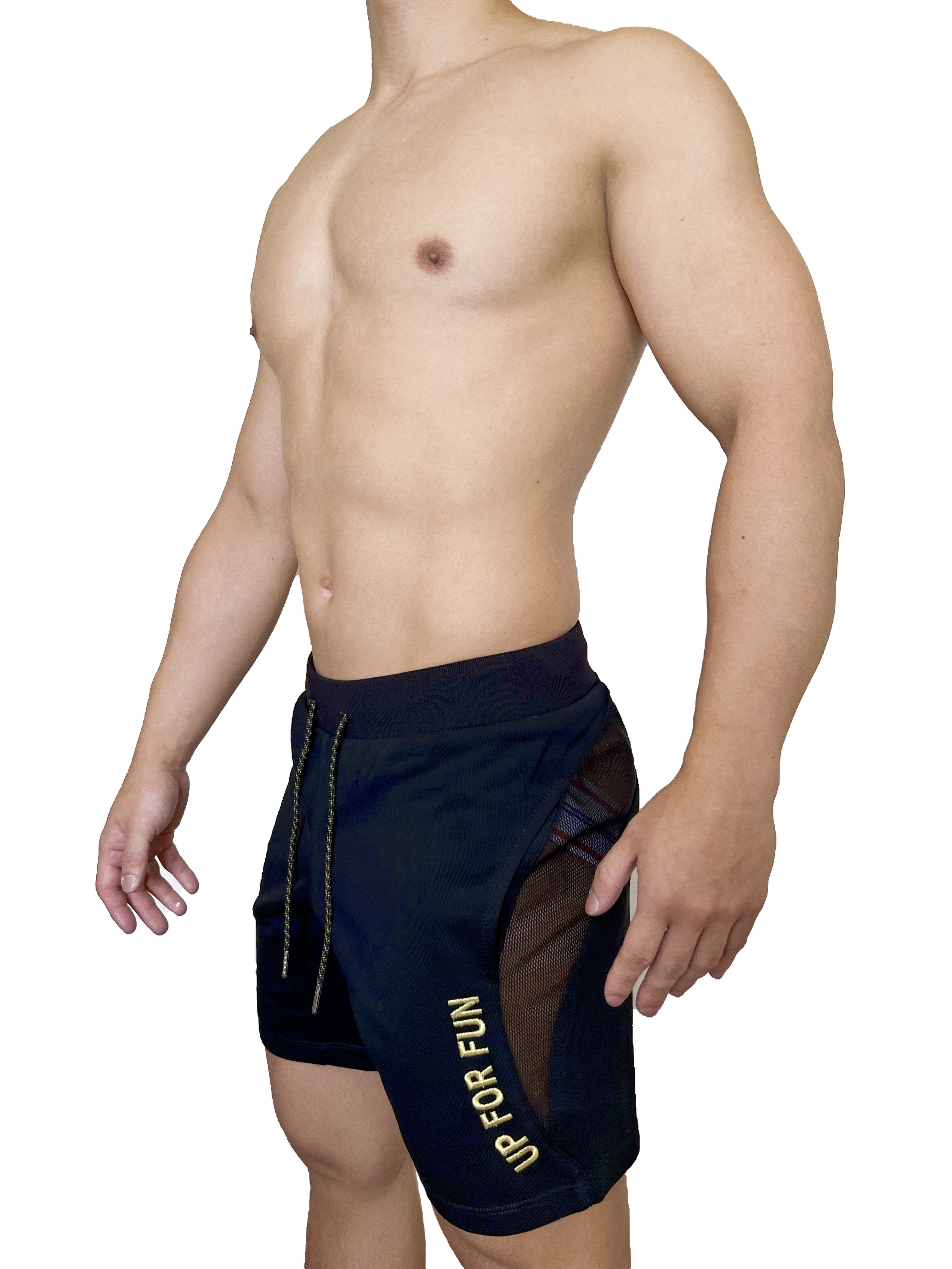 熱賣回歸 - UP For Fun Wave 棉短褲 極緻黑/金屬黃