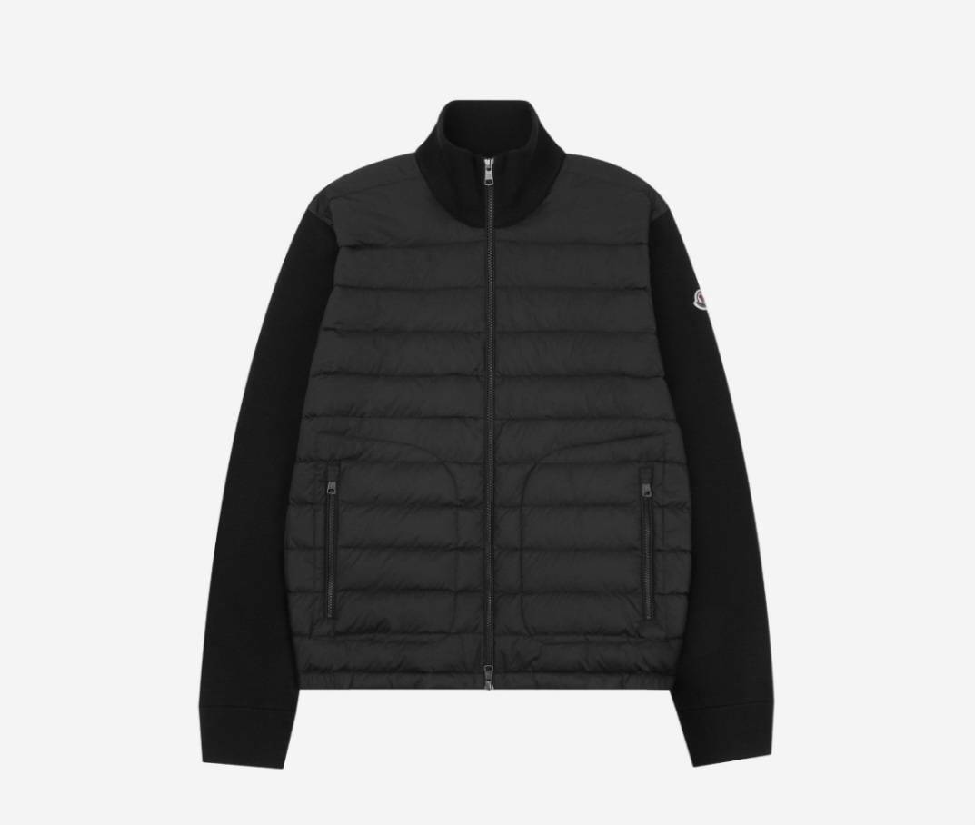 代購  Moncler 盟可睐 輕羽絨外套 黑色 男女 PADDED WOOL CARDIGAN 22FW