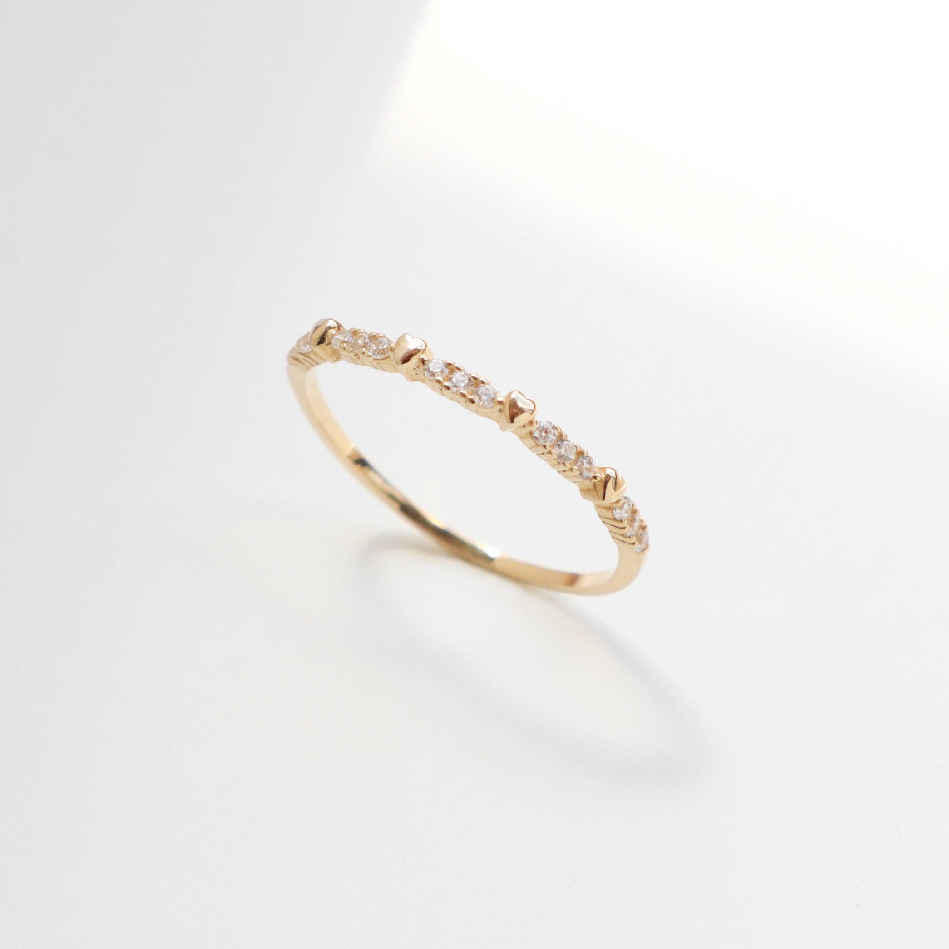 10K/小愛心閃鑽戒指