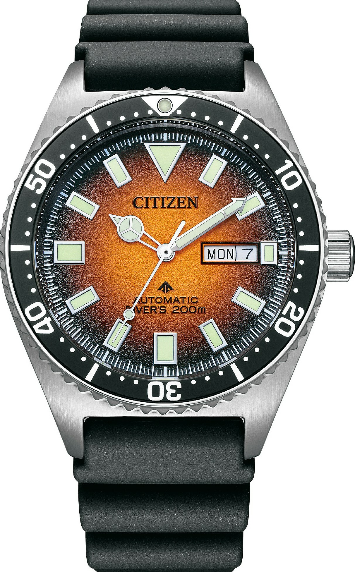 萬年鐘錶 - Citizen 星辰錶  PROMASTER   漸層橘 200米機械潛水錶 NY0120-01Z  錶徑41MM