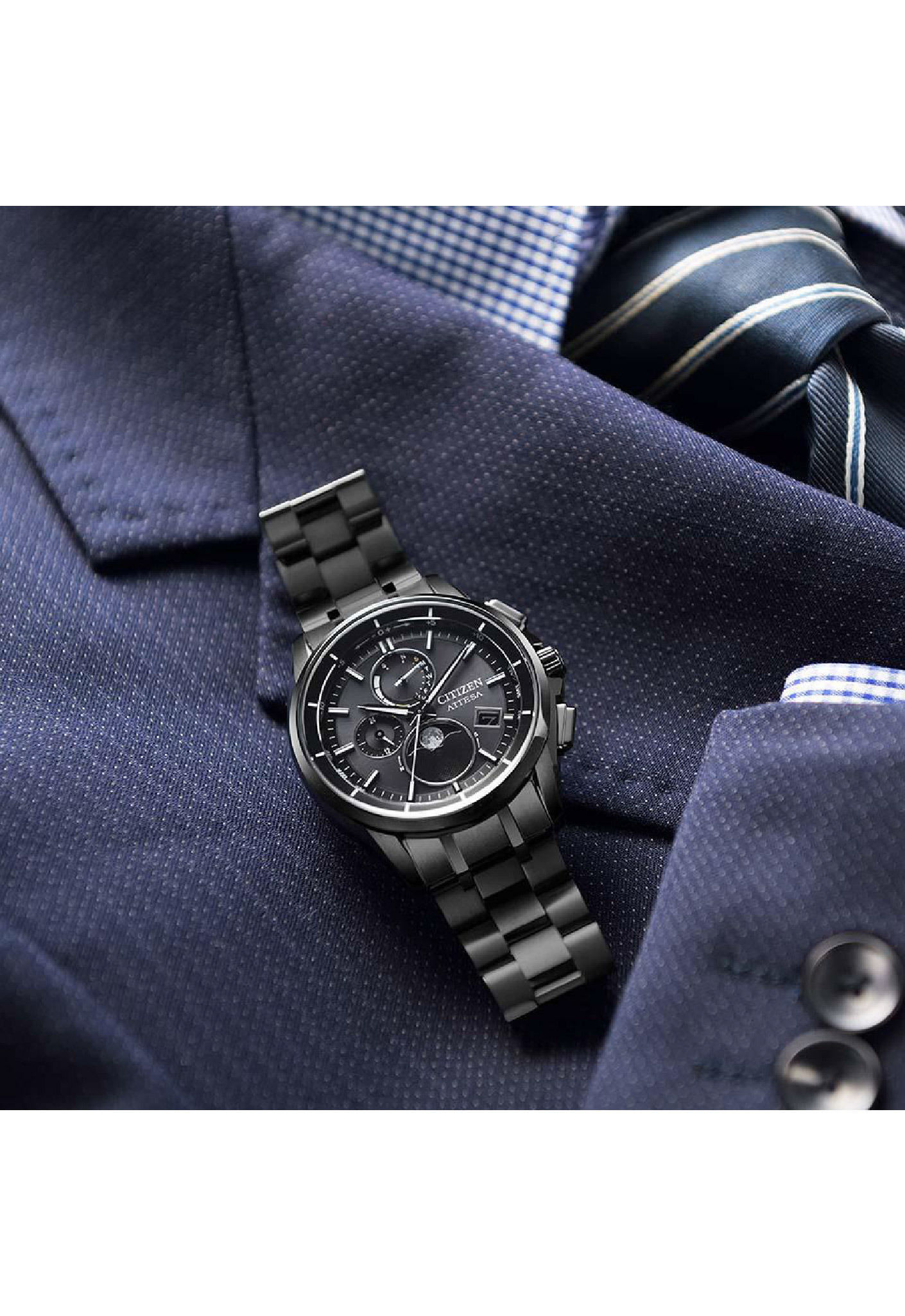 萬年鐘錶 - Citizen 星辰錶  韋禮安配戴款 月相超級鈦光動能電波萬年曆男錶 BY1006-62E  錶徑41.5MM