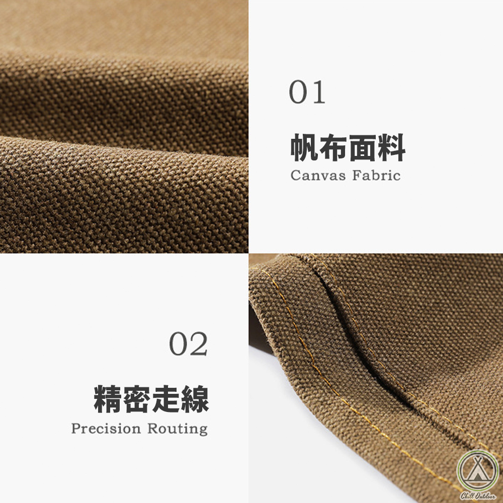 牛仔帆布圍裙－(軍綠/卡其)