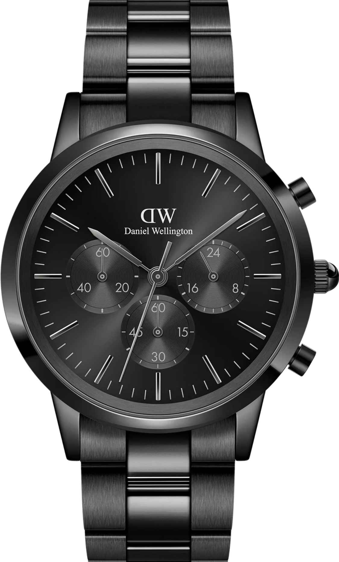 萬年鐘錶 - DW - Daniel Wellington    Iconic Chronograph 系列  經典極簡全黑三眼計時男錶  DW00100642 錶徑 : 42mm