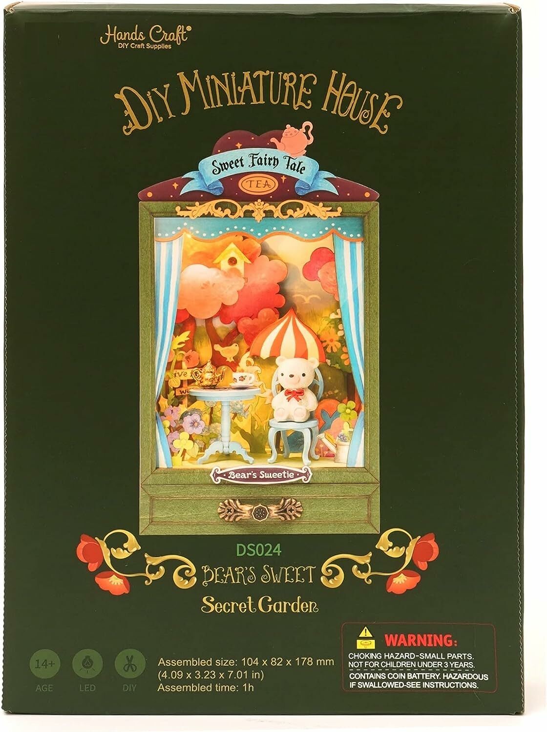 《 Robotime 》木製 DIY 祕密花園 劇場組裝小屋 小熊甜茶 DS024